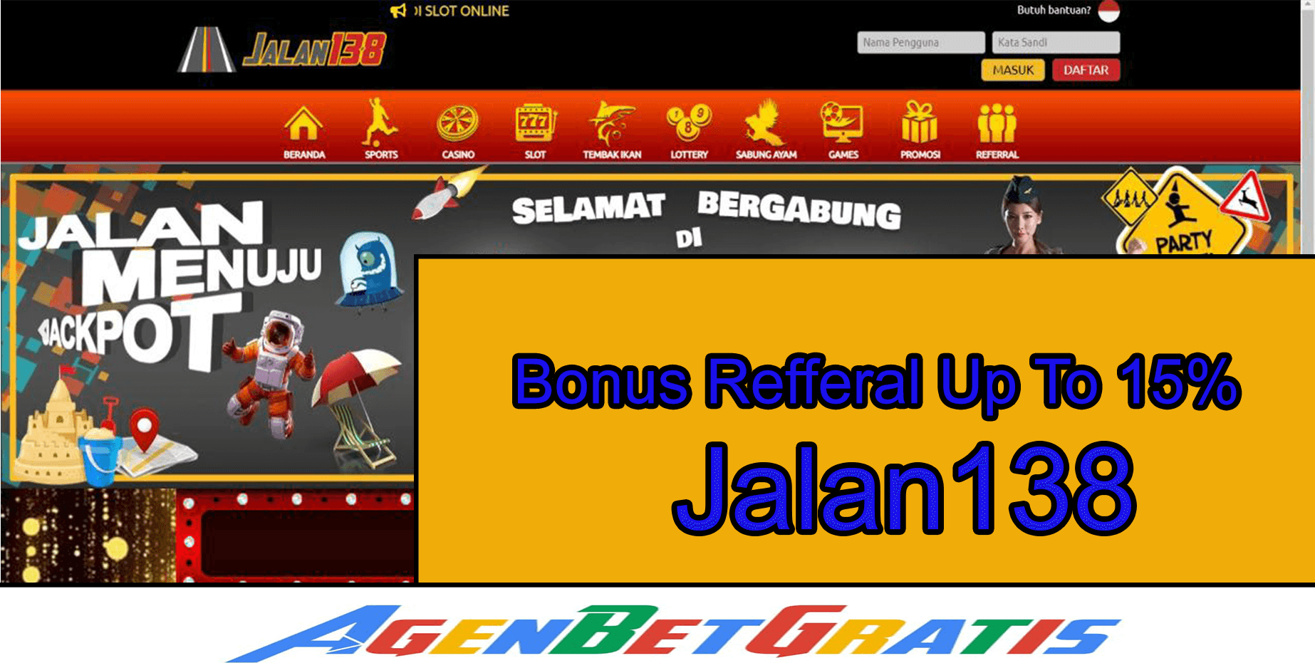 JALAN138 - Bonus Refferal Up To 15%