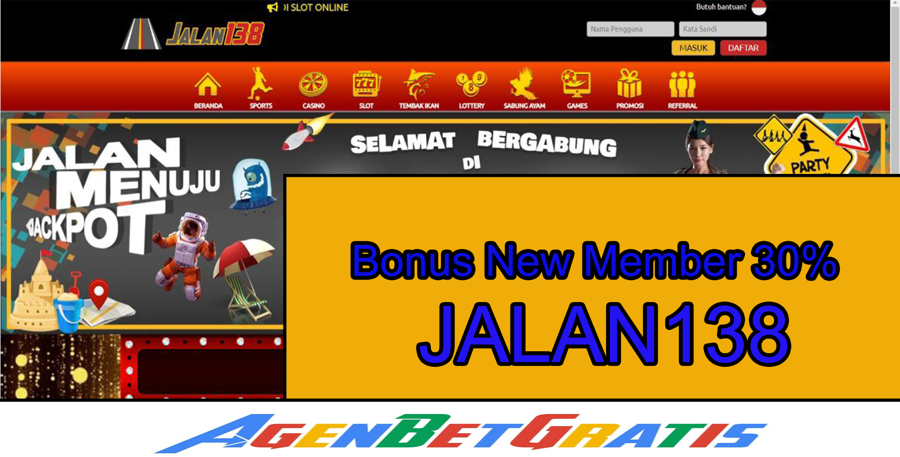 JALAN138 - Bonus New Member 30%