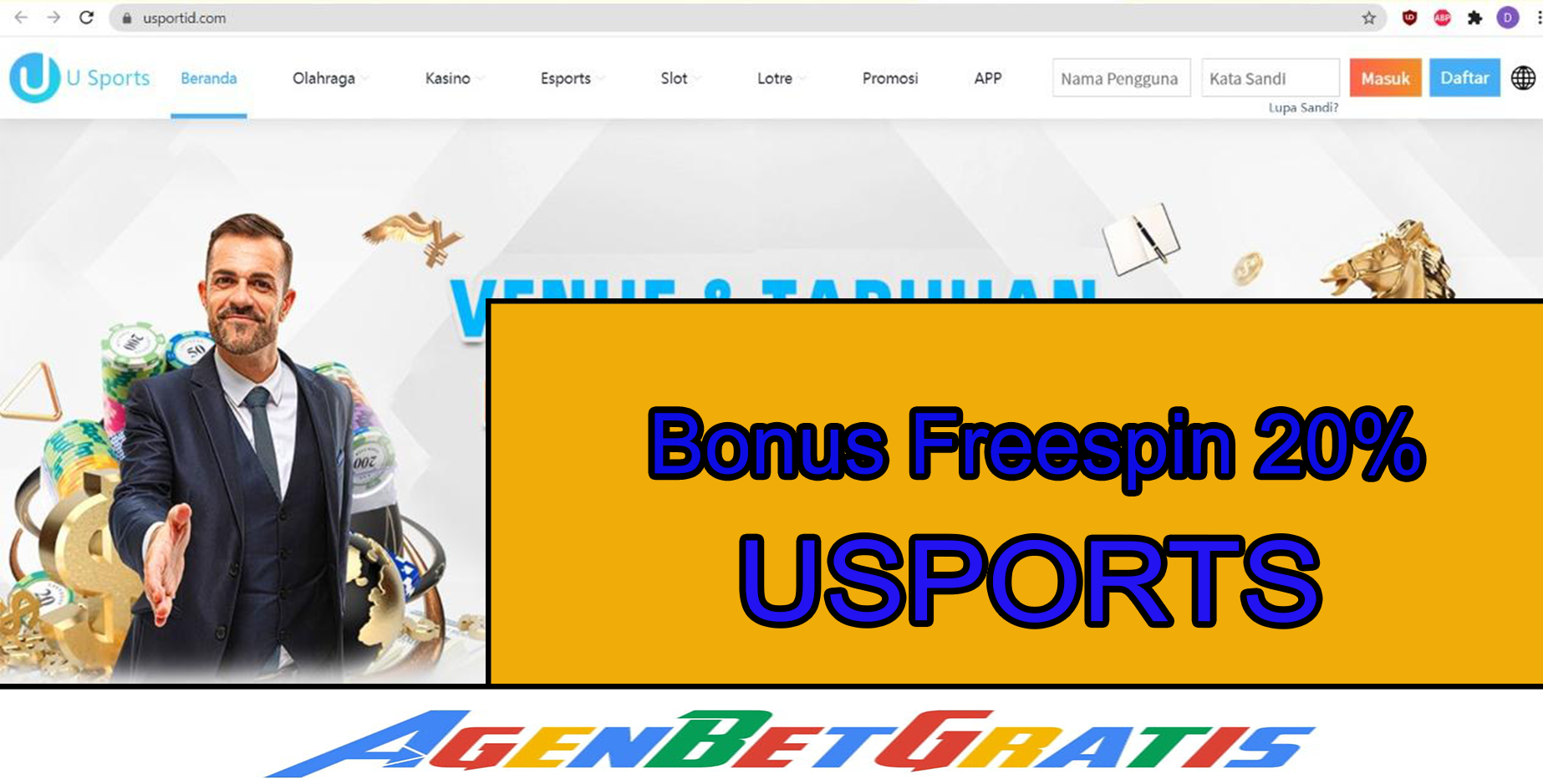 USports - Bonus Freespin 20%