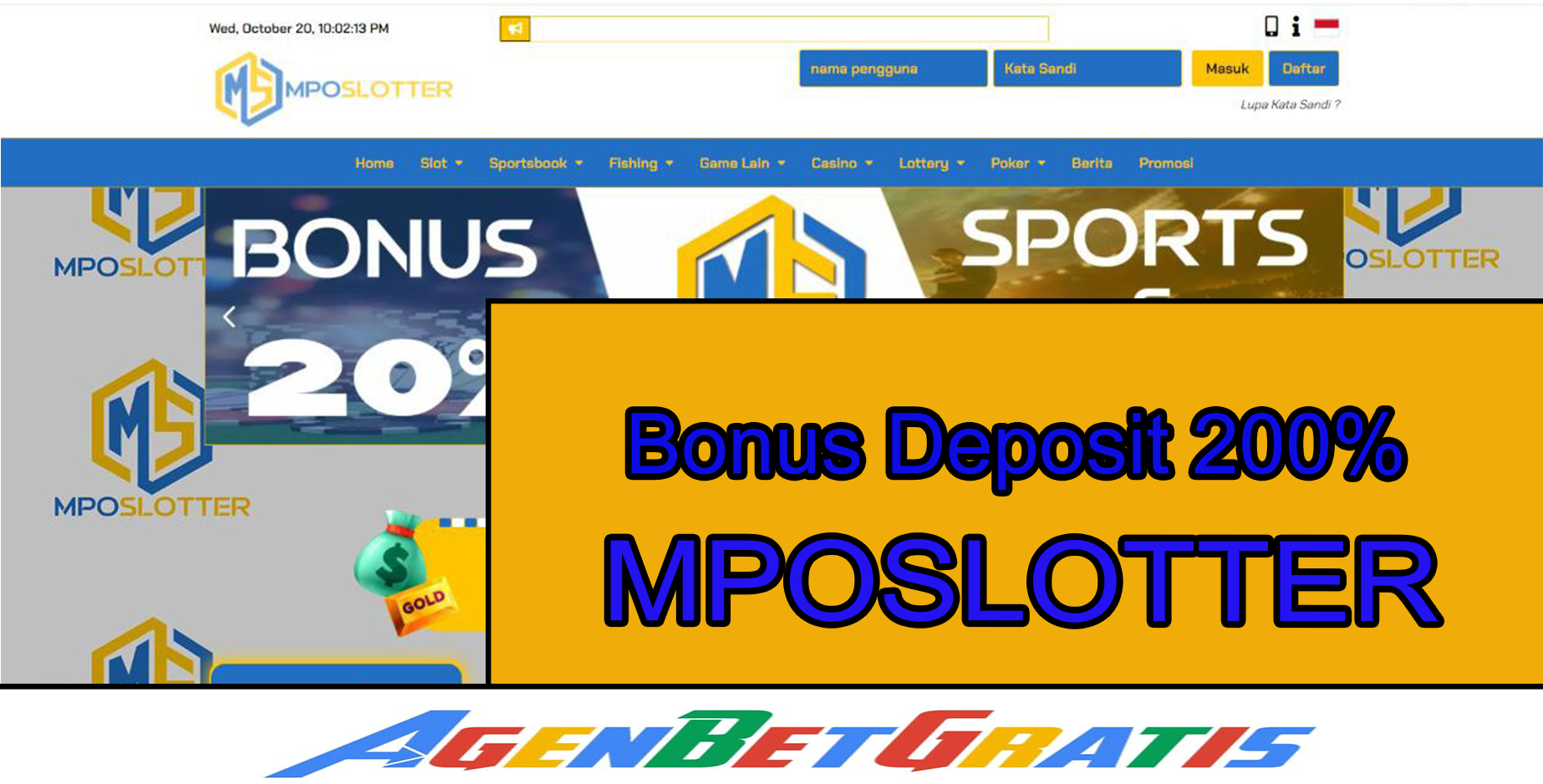 MPOSLOTTER - Bonus Deposit 200%