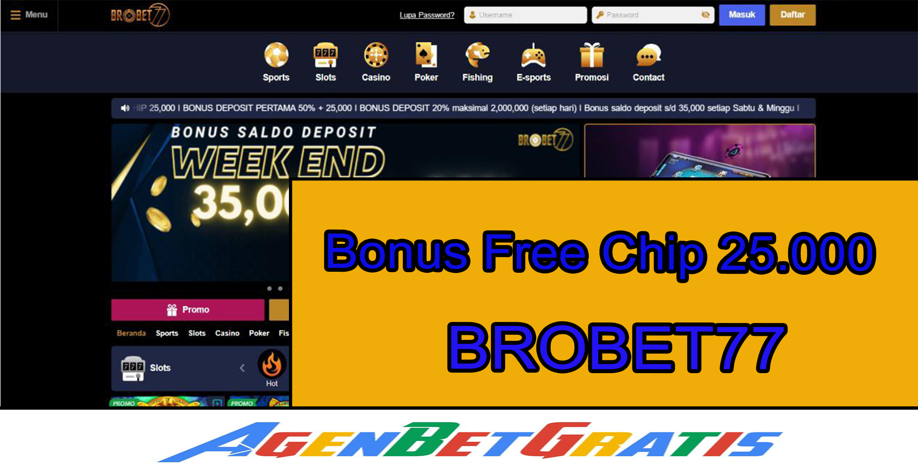 BROBET77 - Bonus Free Chip 25.000
