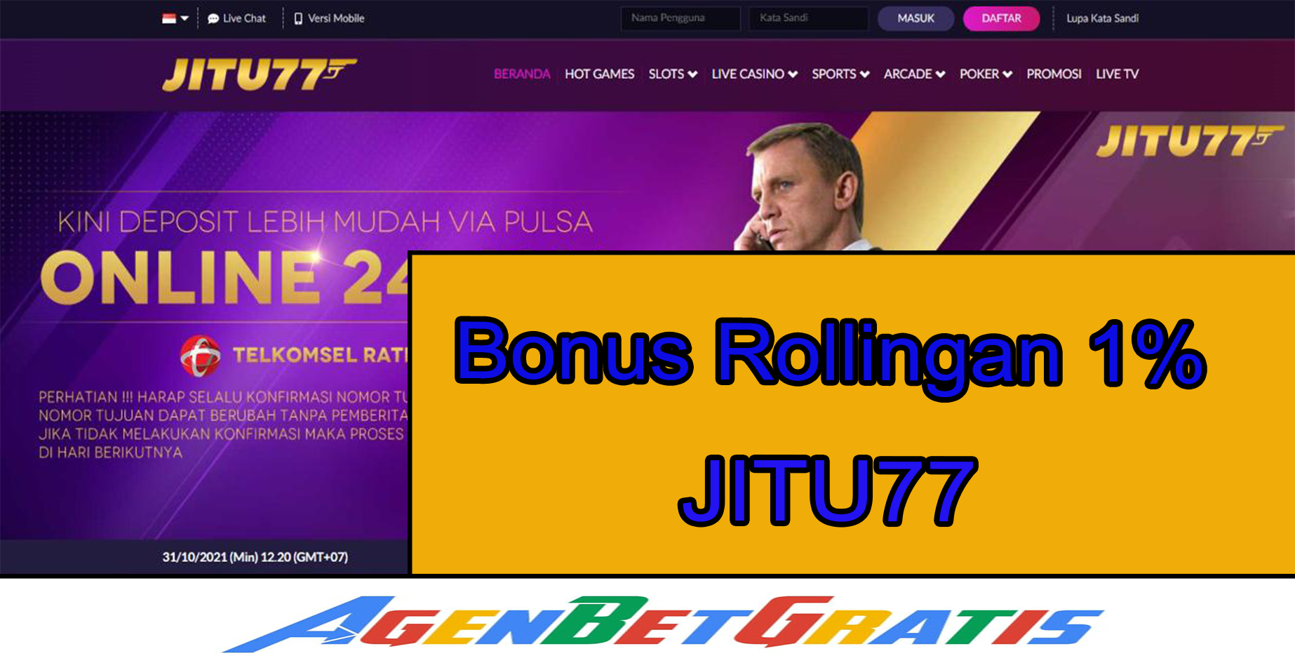 JITU77 - Bonus Rollingan 1%