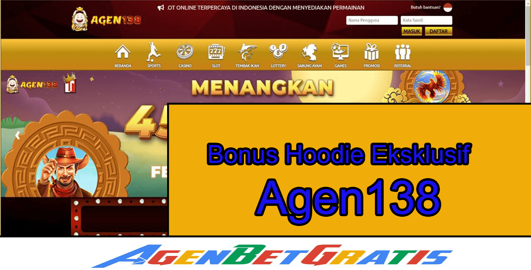 AGEN138 - Bonus Hoodie Eksklusif