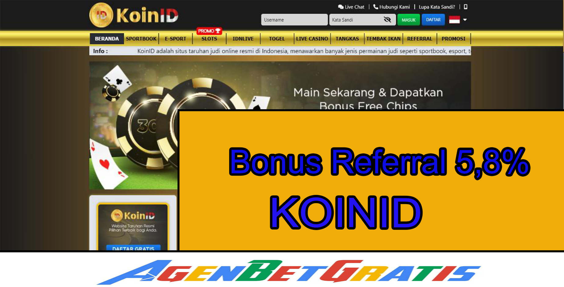 KOINID - Bonus Referral 5,8%