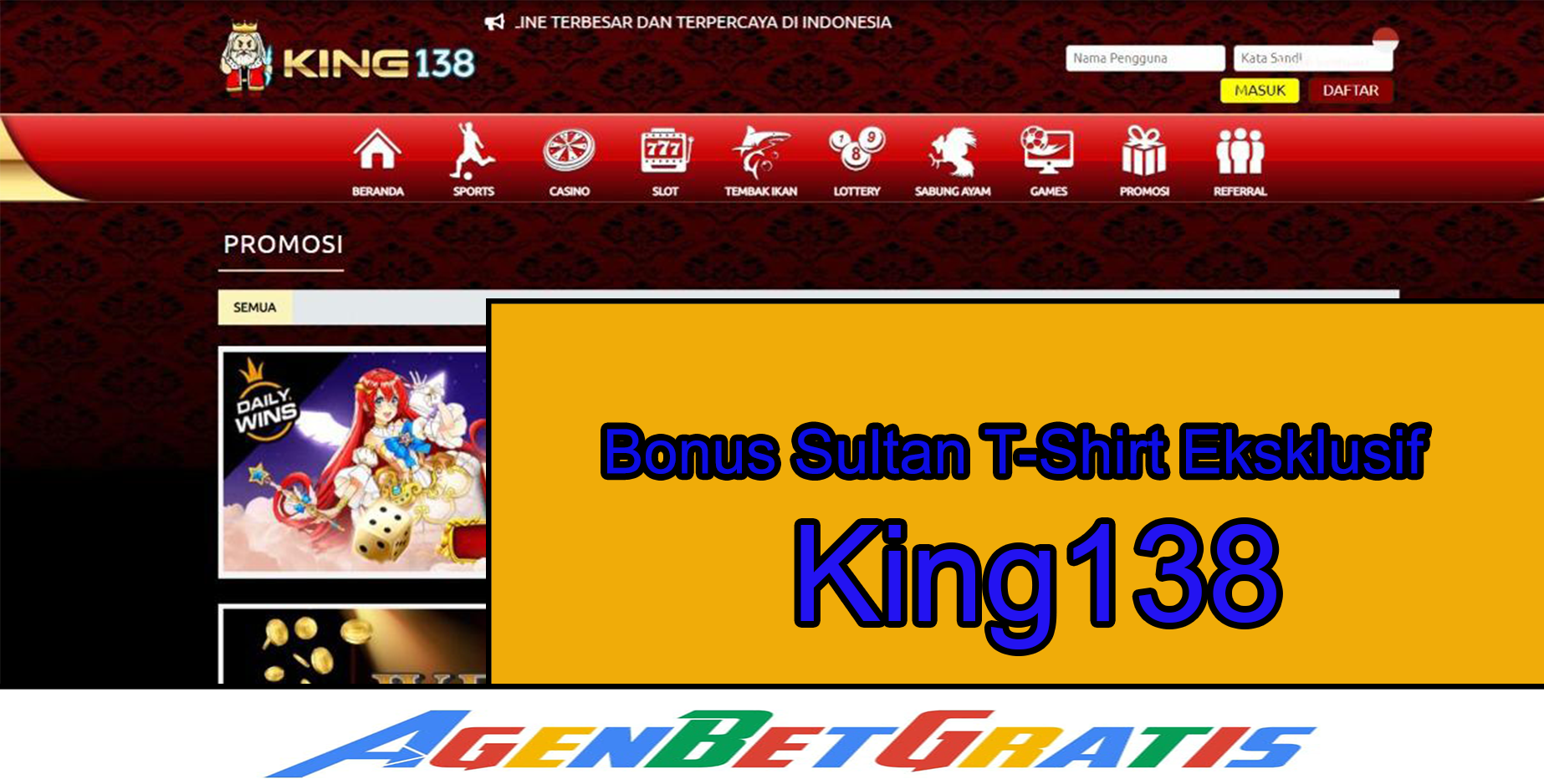 KING138 - Bonus Sultan T - Shirt Eksklusif