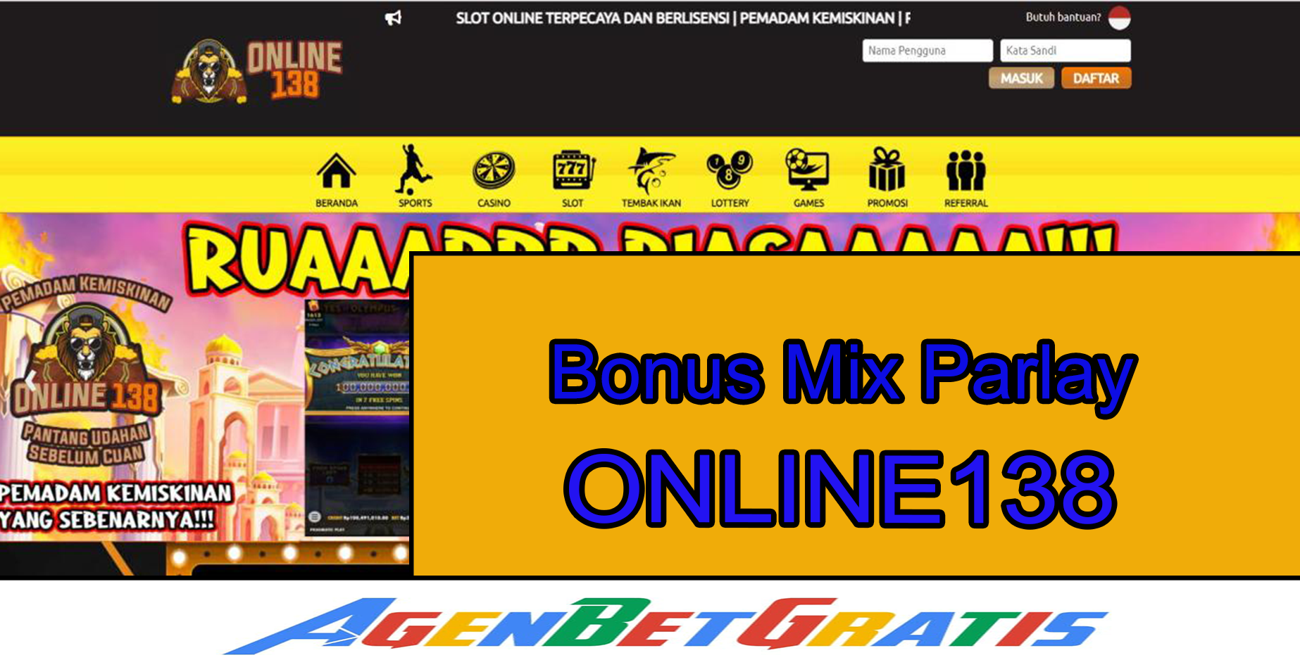 ONLINE138 - Bonus Mix Parlay