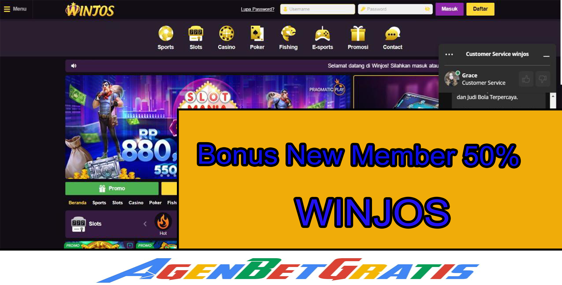 WINJOS- Bonus New Member 50%