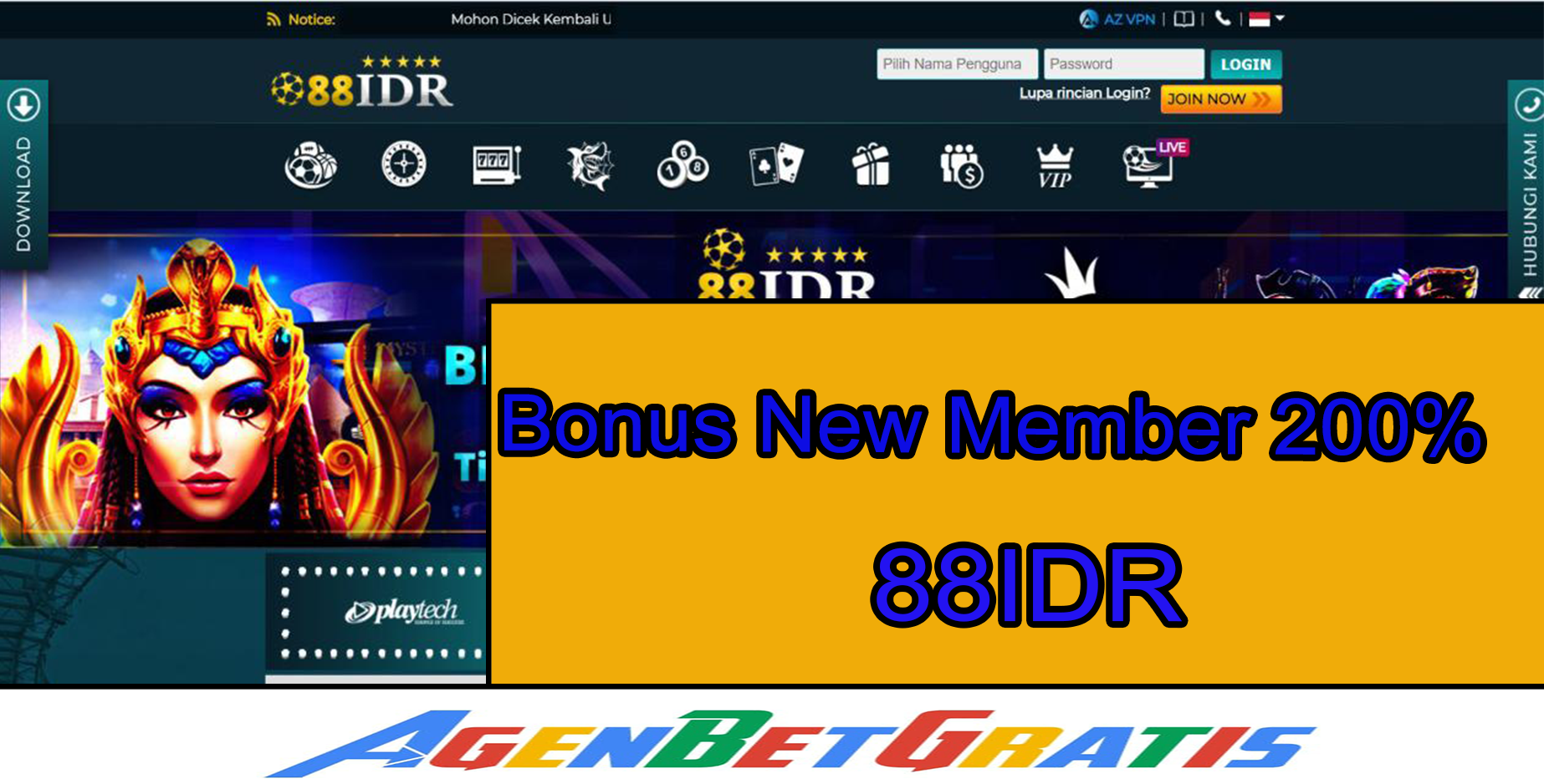 88IDR- Bonus New Member 200%