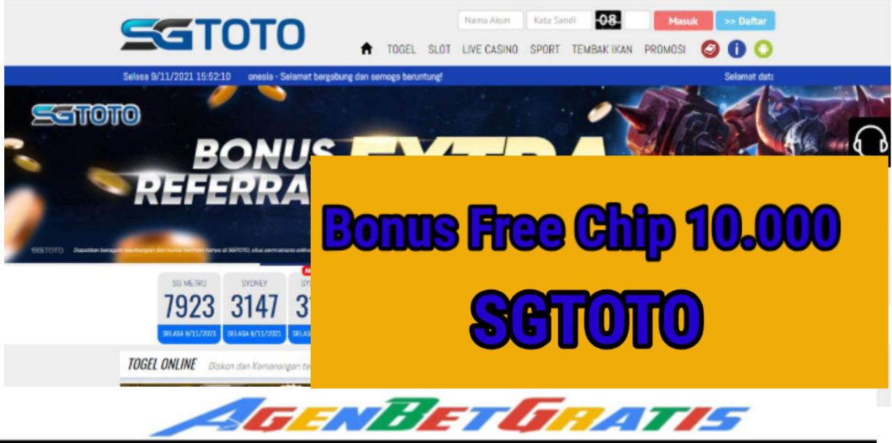 SGTOTO - Bonus Free Chip 10.000