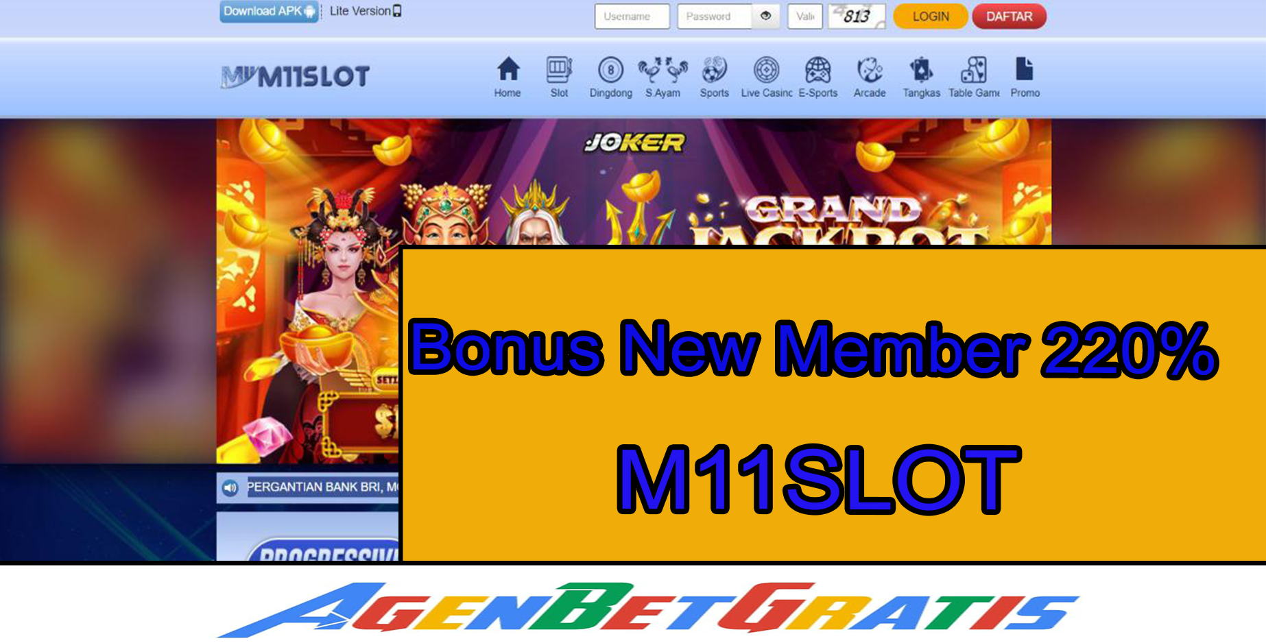M11SLOT- Bonus New Member 220%