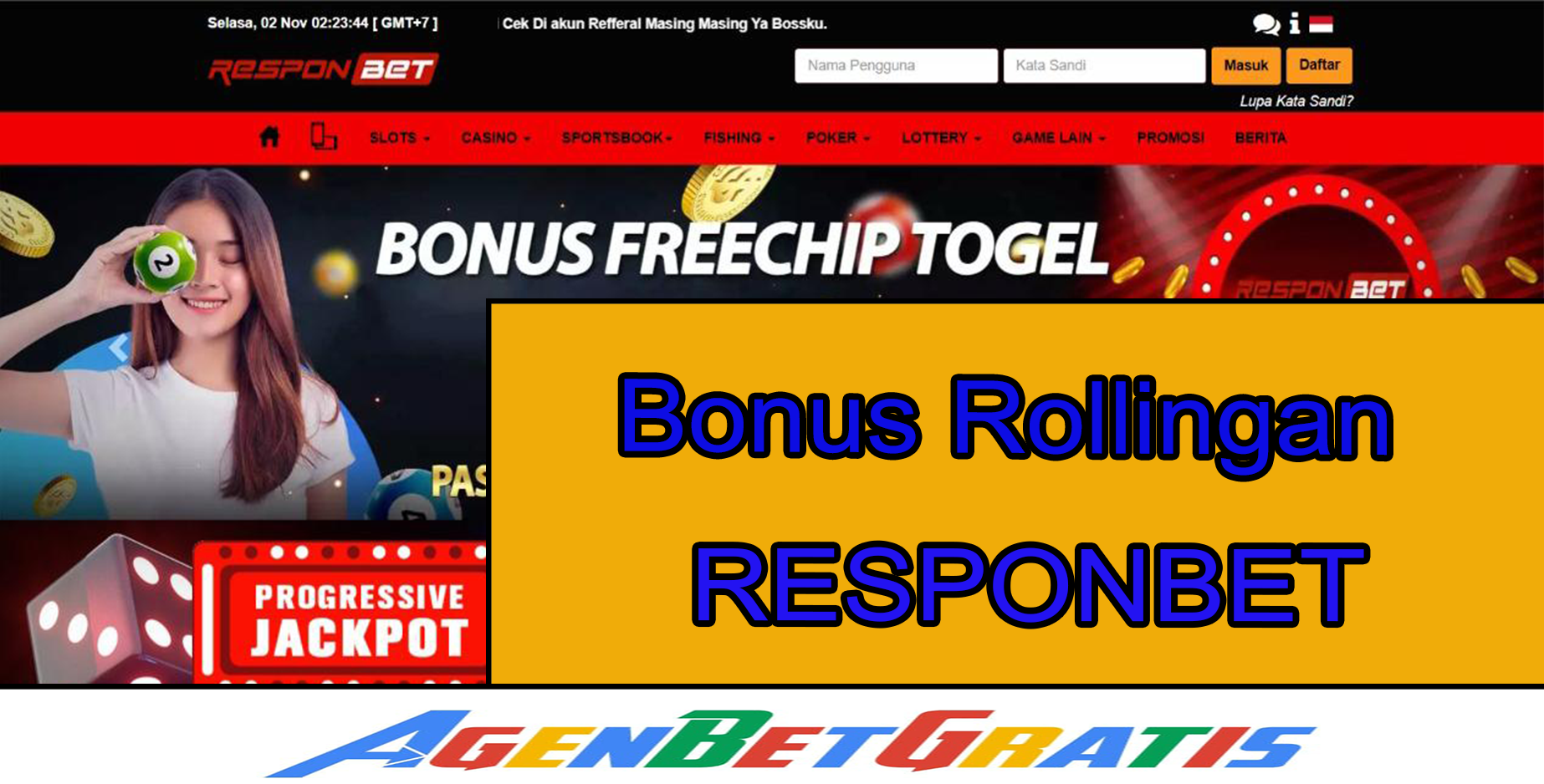 RESPONBET - Bonus Rollingan