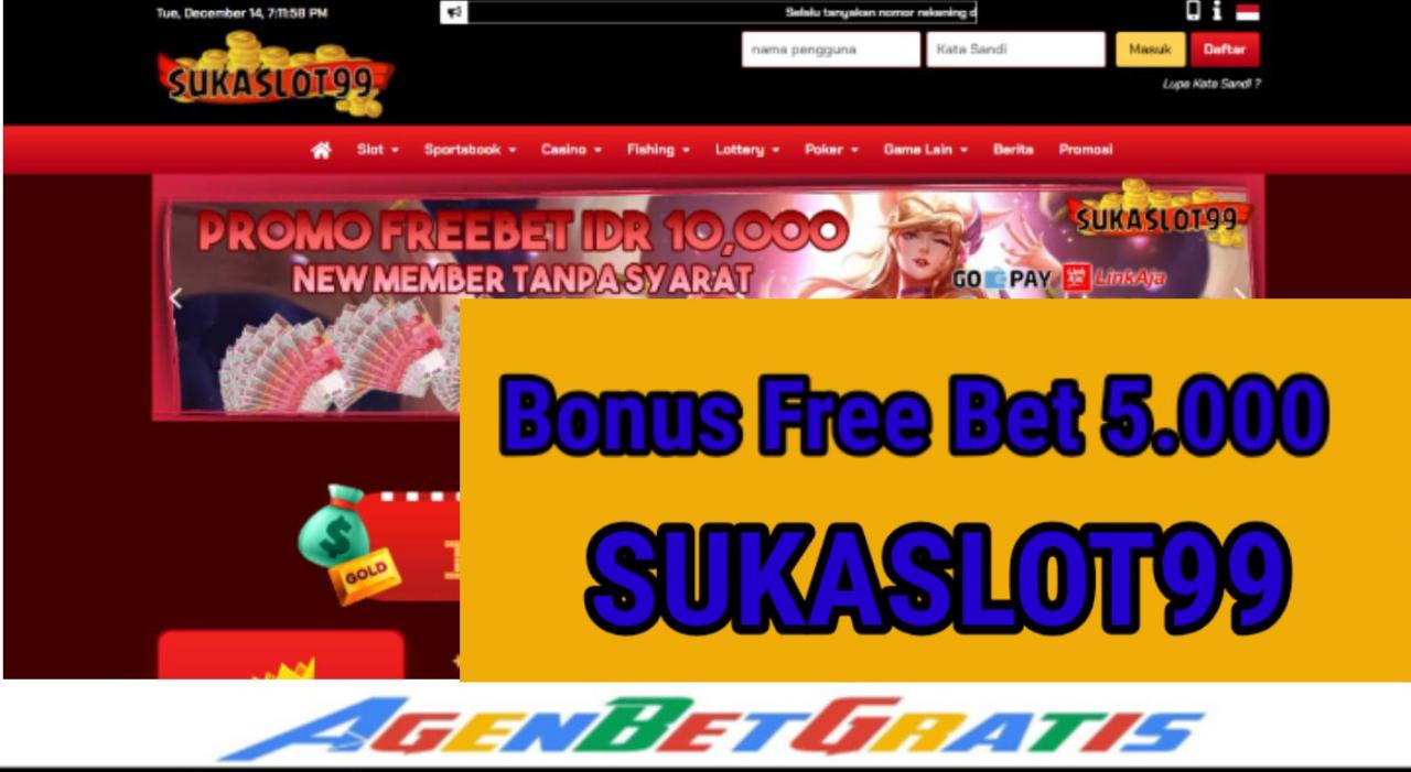 SukaSlot99 - Bonus Free Bet 5.000