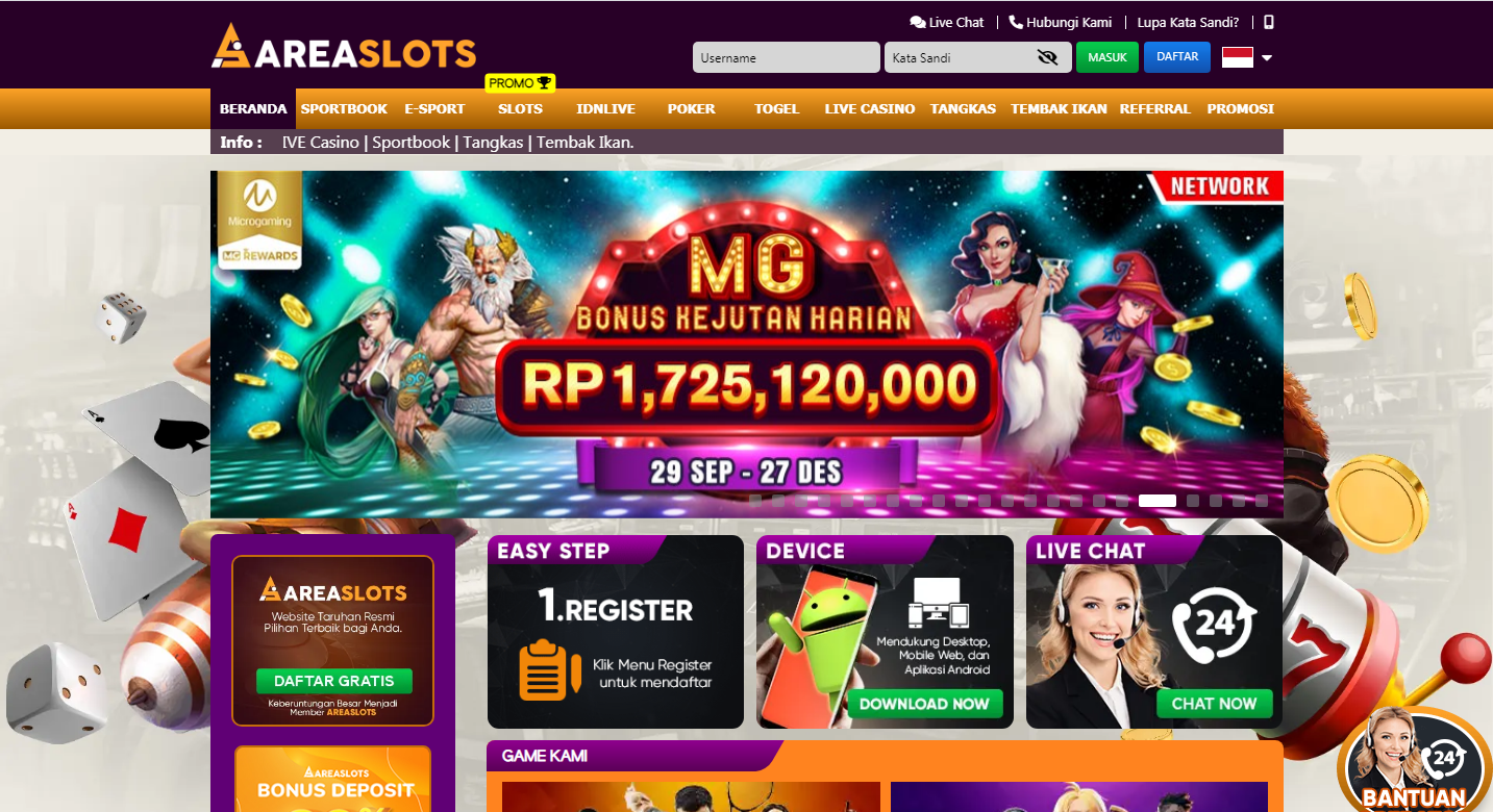 AreaSlots - Situs Judi Slot & Situs Poker Online Terpercaya