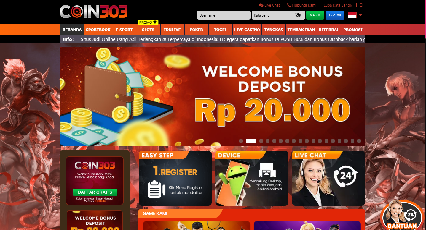 Coin303 - Situs Judi Slot & Situs Poker Online Terpercaya
