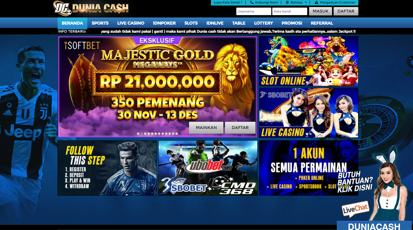 DuniaCash - Situs Judi Slot & Situs Poker Online Terpercaya