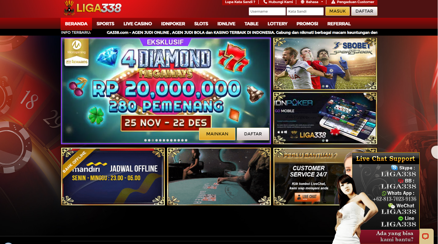 Liga338- Situs Slot, Dan Situs Live Casino Terpercaya