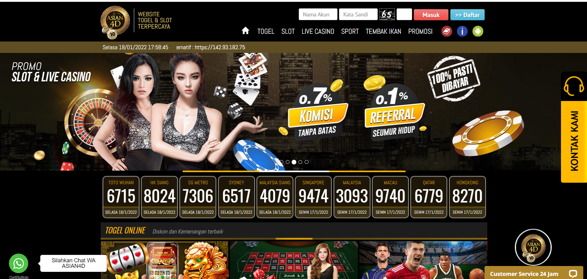 Asian4D - Situs Slot, Dan Situs Sportsbook Terpercaya