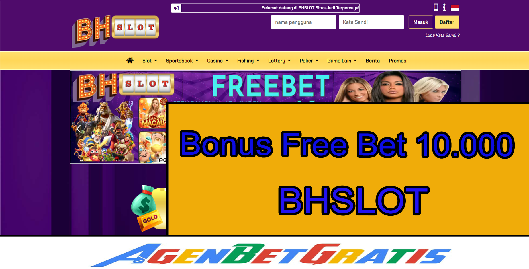 BHSLOT - Bonus Free Bet 10.000
