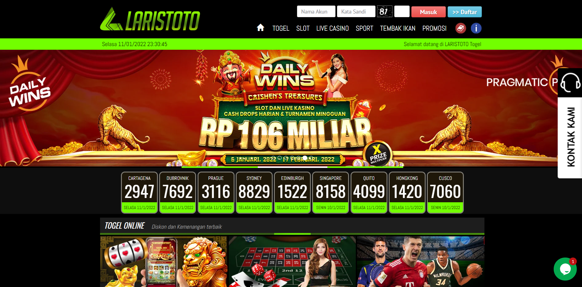 LarisToto - Situs Slot, dan Situs Togel Terpercaya