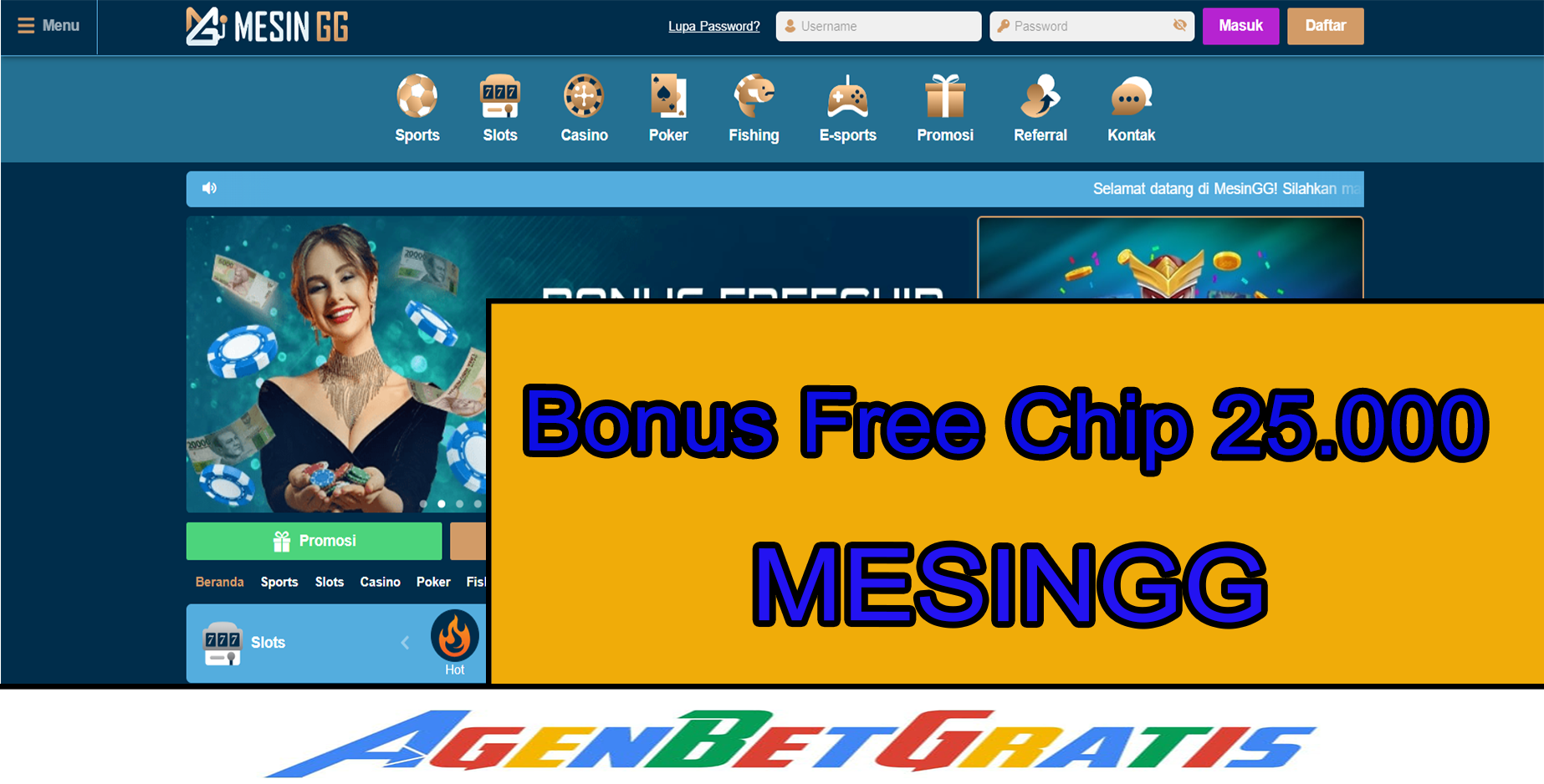 MesinGG - Bonus Free Chip 25.000