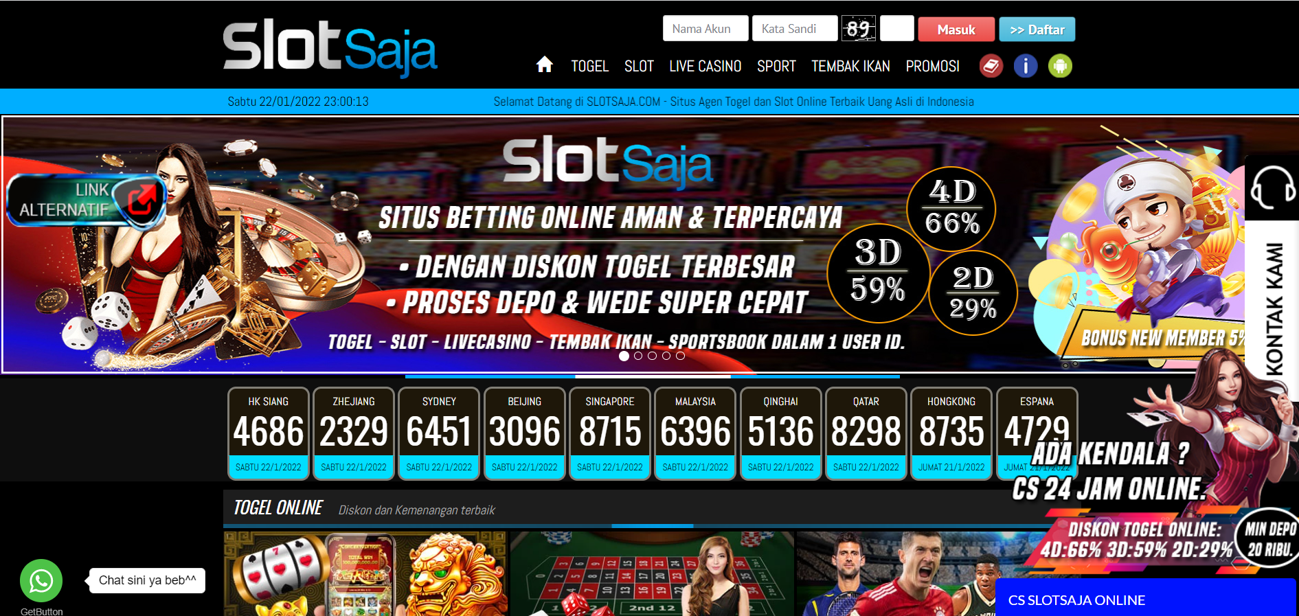 SLOTSAJA - Situs Judi Slot & Casino Terpercaya