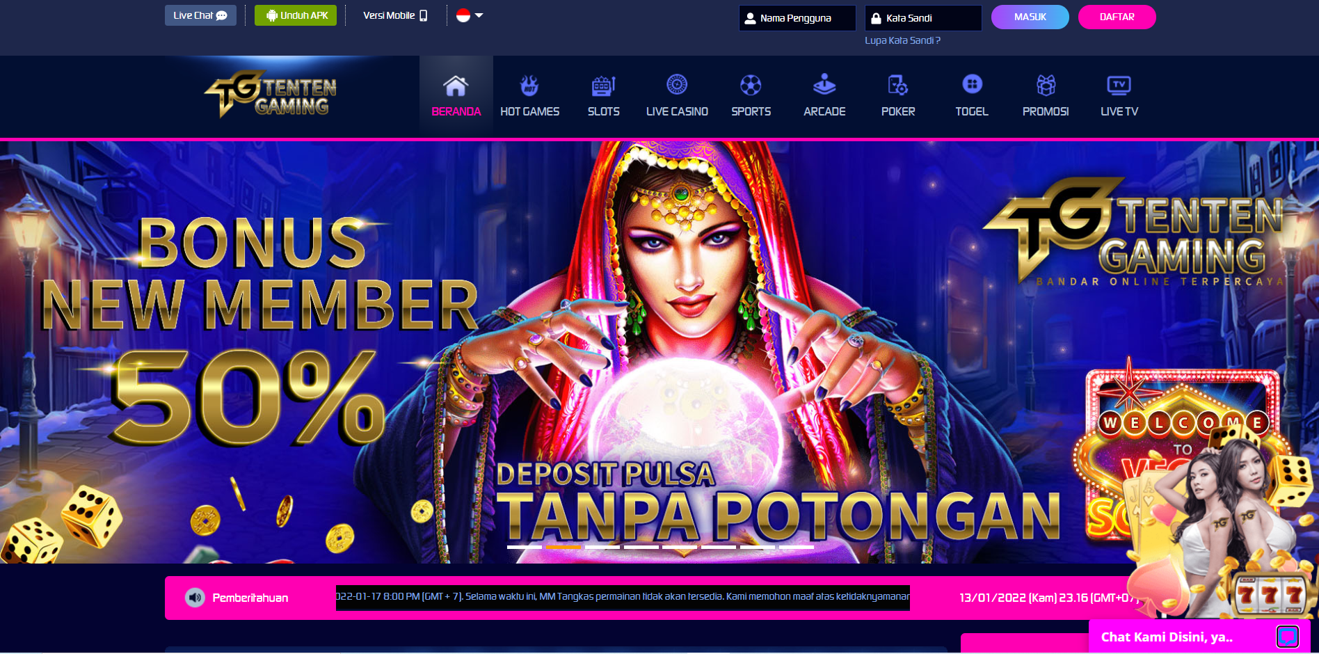 TenTenGaming - Situs Judi Slot & Poker Terpercaya