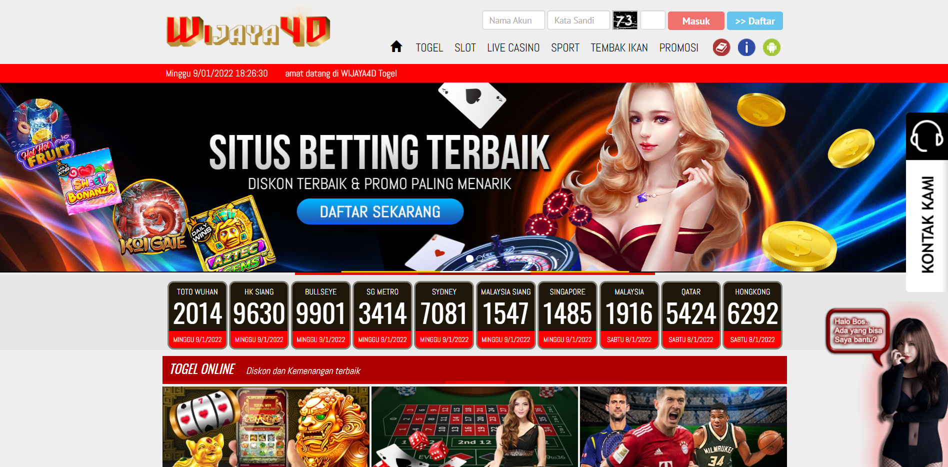 Wijaya4D- Situs Slot, Dan Situs Sportsbook Terpercaya