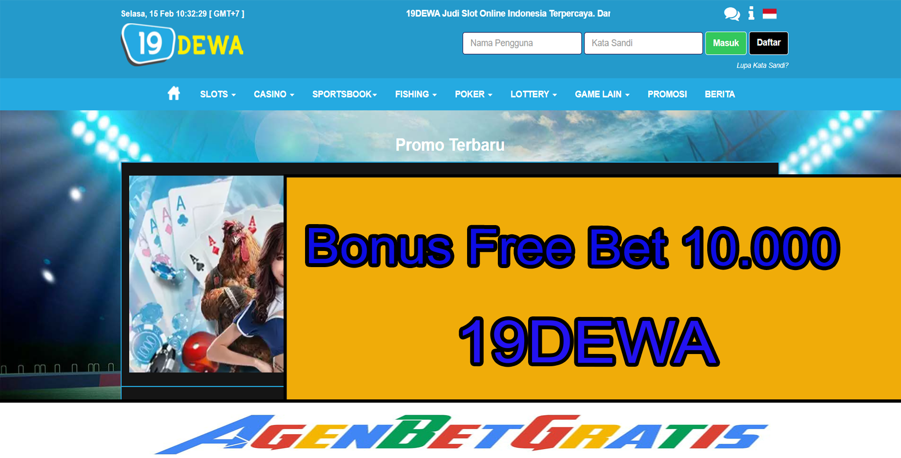 19DEWA - Bonus FreeBet 10.000