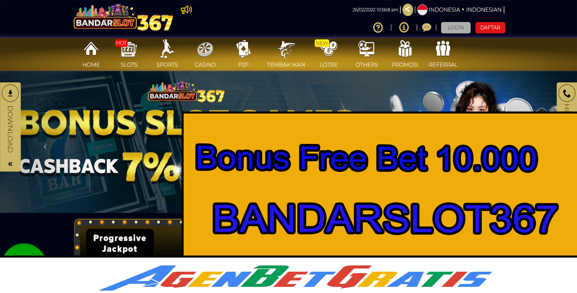 BANDARSLOT367 - Bonus FreeBet 10.000