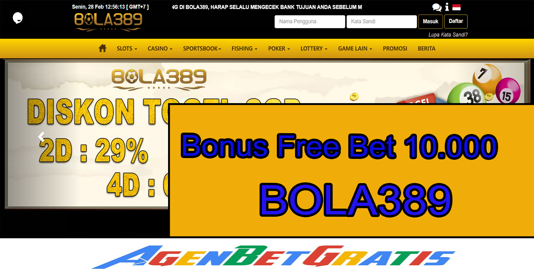 BOLA389 - Bonus FreeBet 10.000