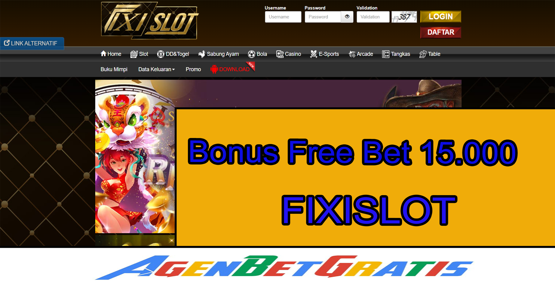 FIXISLOT - Bonus FreeBet 15.000