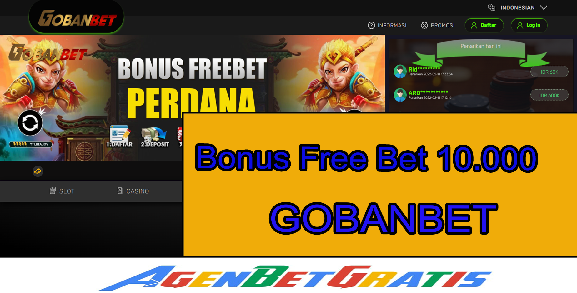 GOBANBET - Bonus FreeBet 10.000