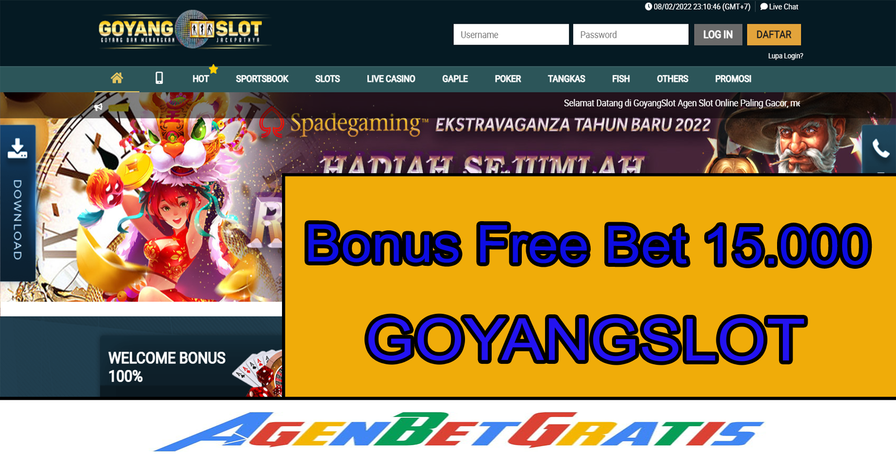GOYANGSLOT - Bonus FreeBet 15.000