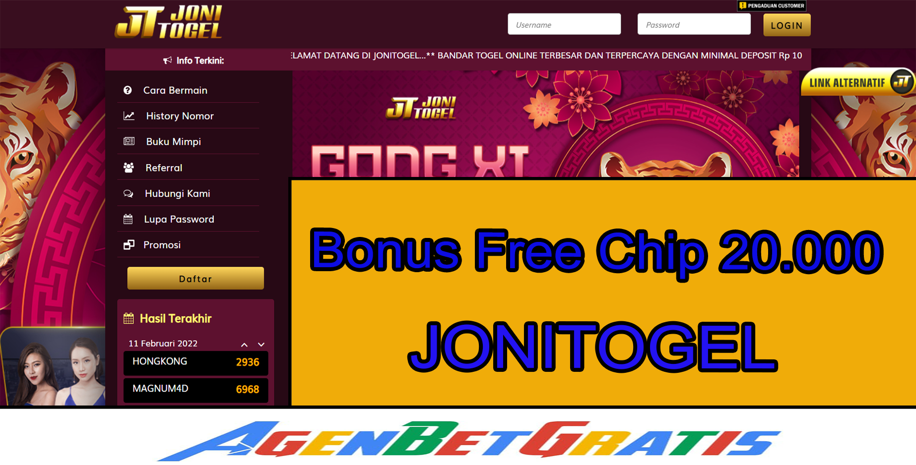 JONITOGEL - Bonus FreeChip 20.000