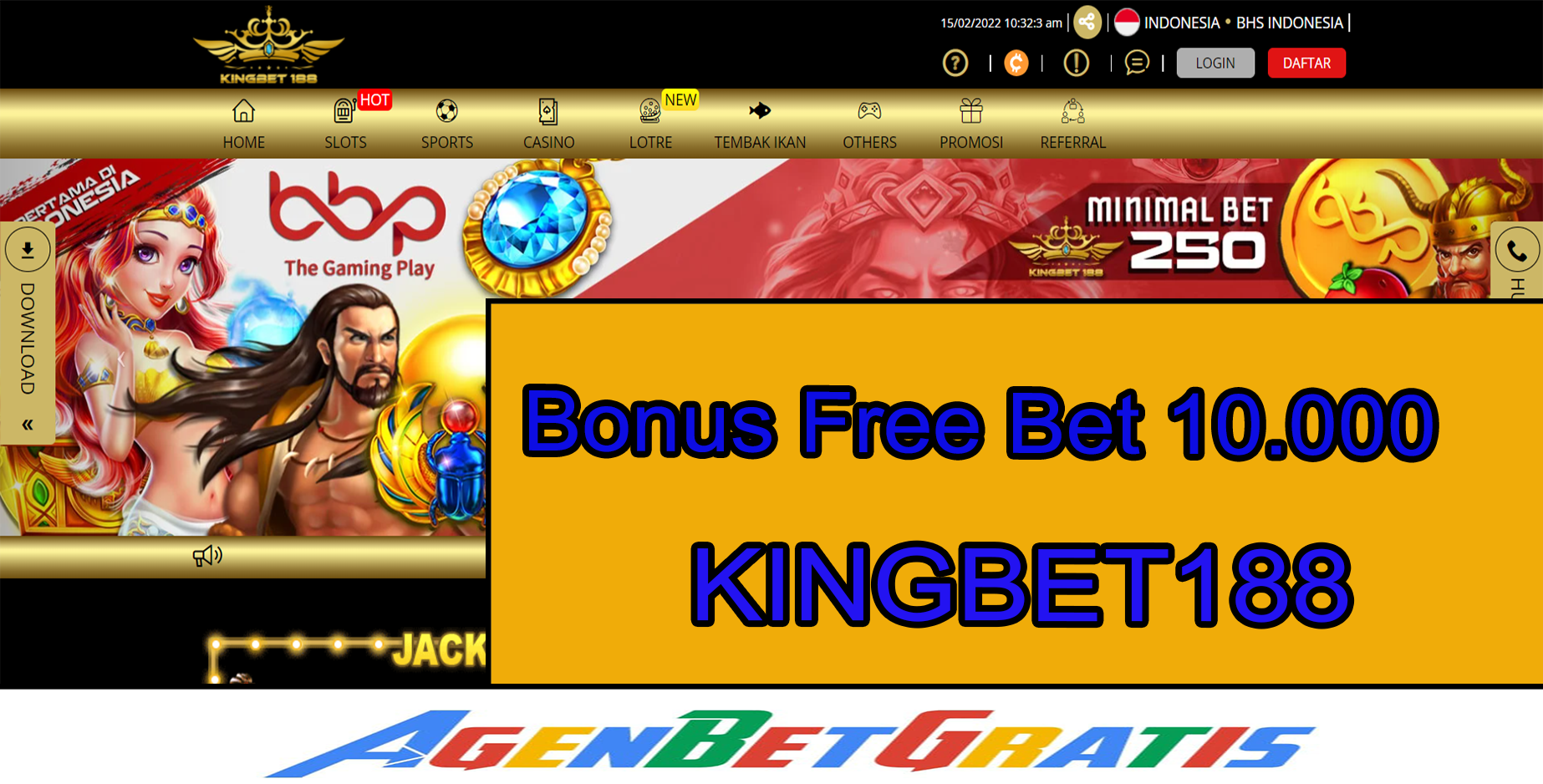 KINGBET188 - Bonus FreeBet 10.000