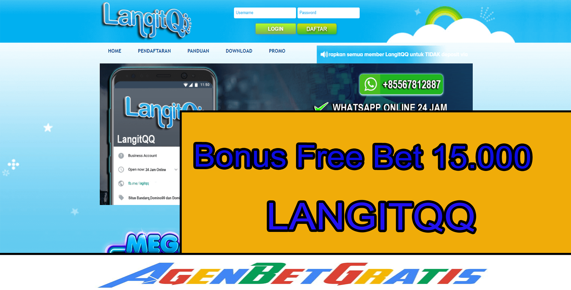 LANGITQQ - Bonus FreeBet 15.000