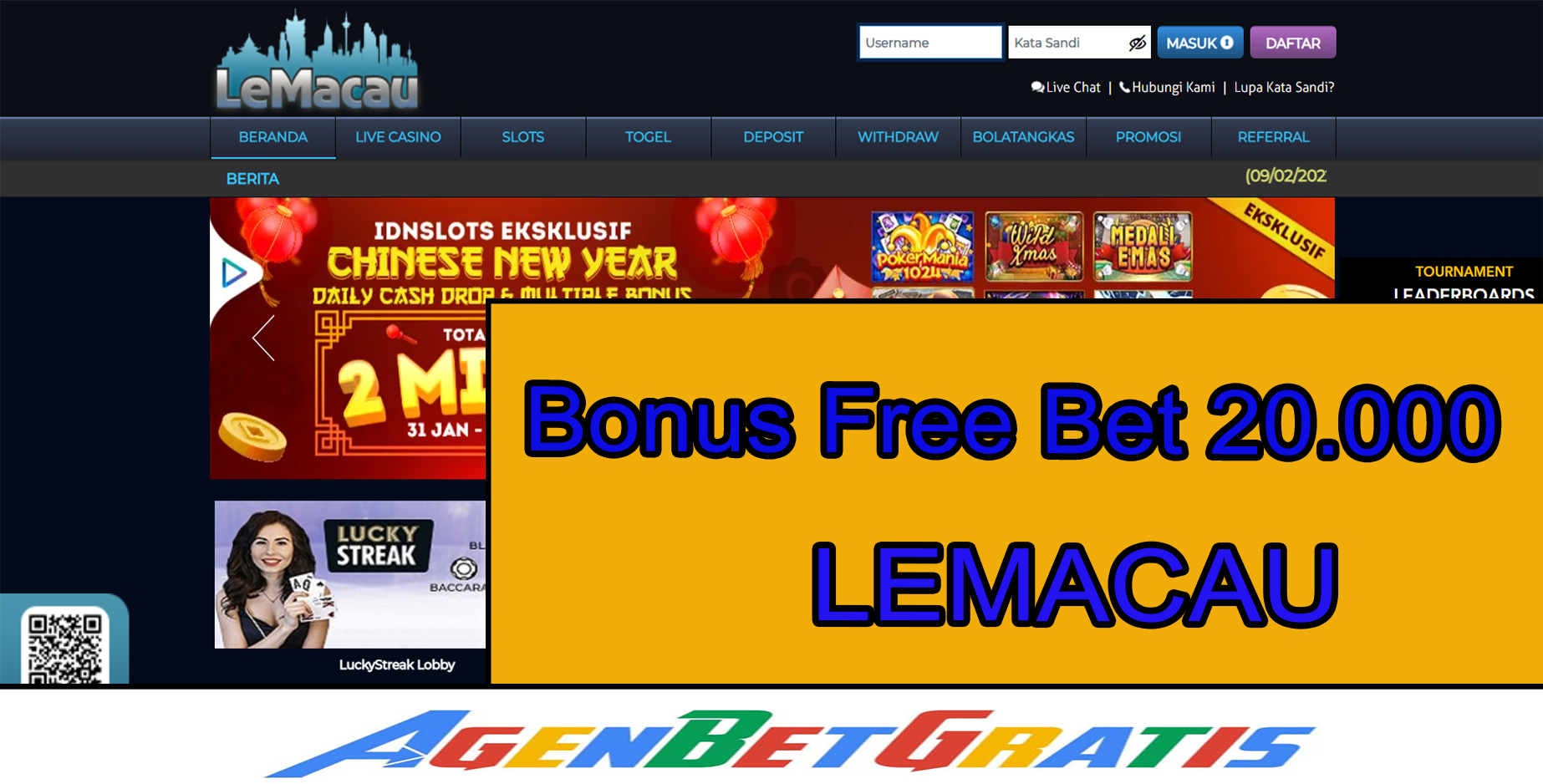 LEMACAU - Bonus FreeBet 20.000