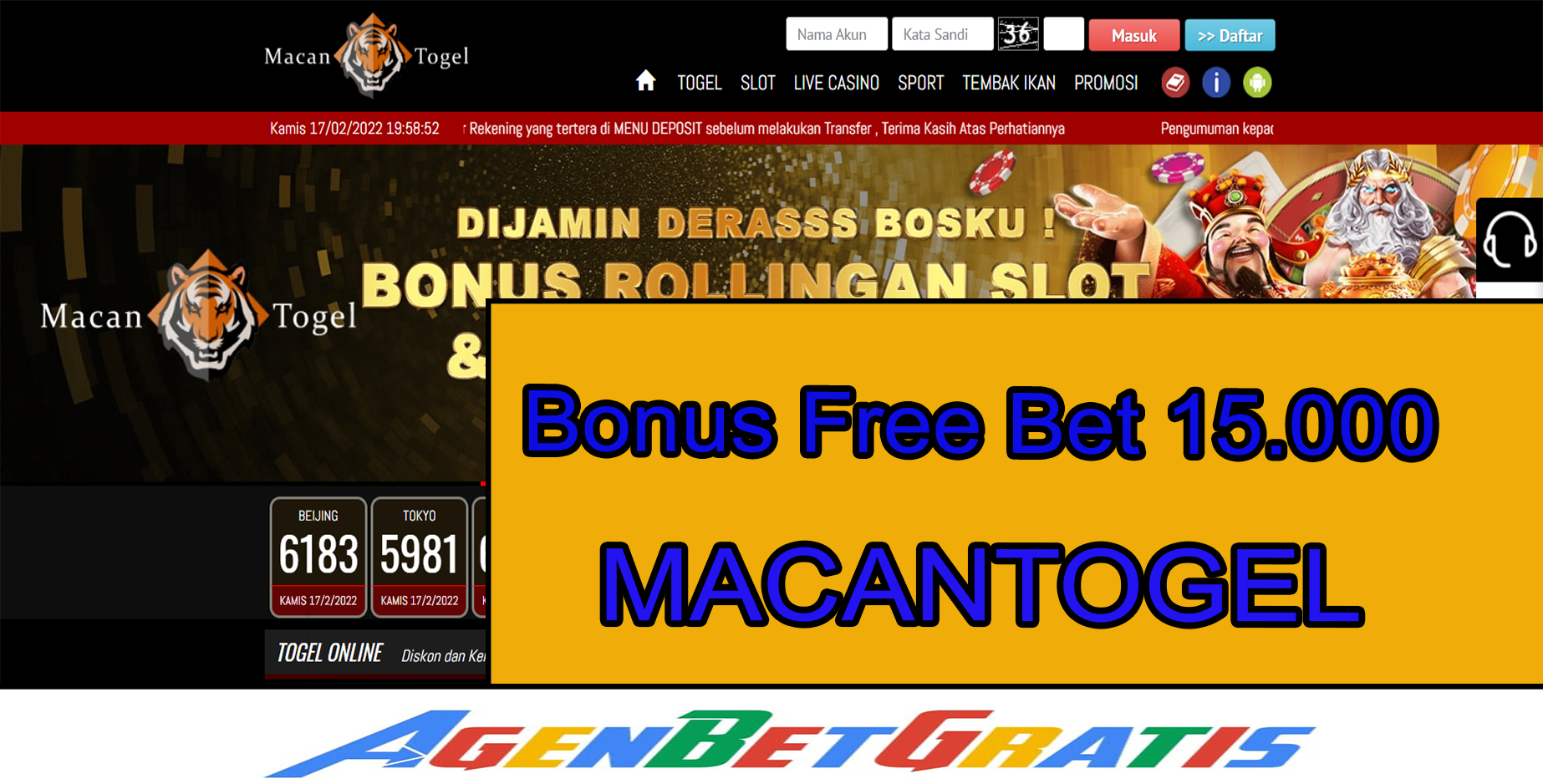 MACANTOGEL - Bonus FreeBet 15.000