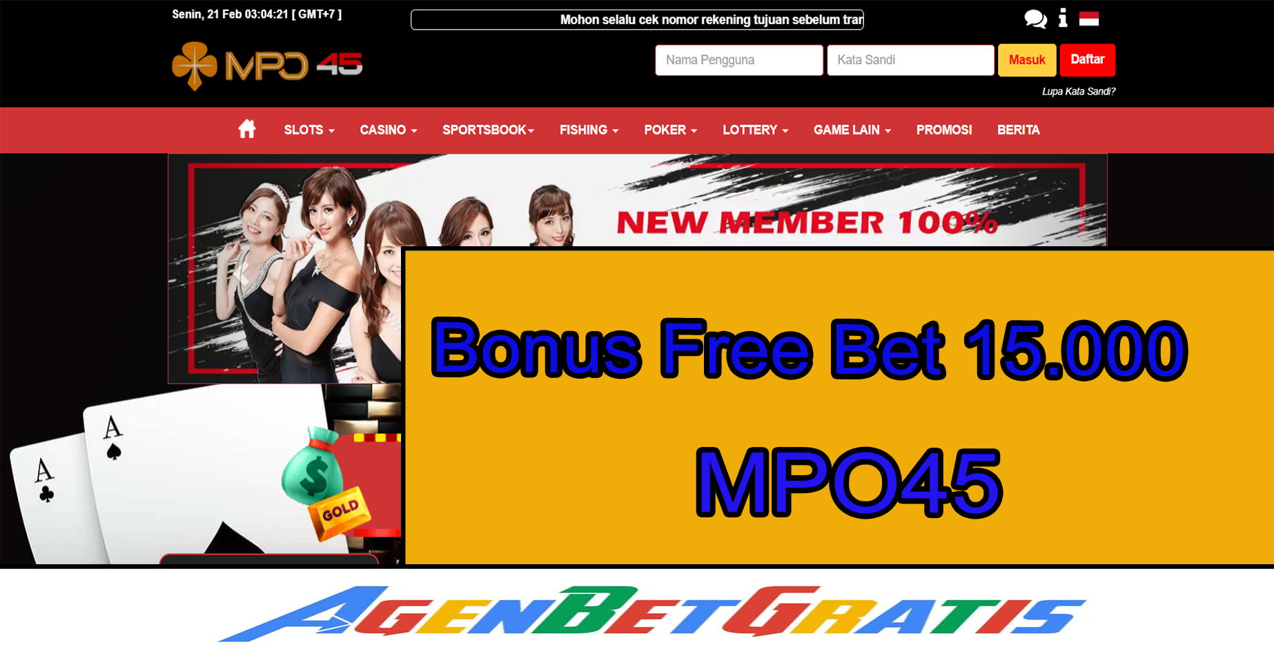 MPO45  - Bonus FreeBet 15.000