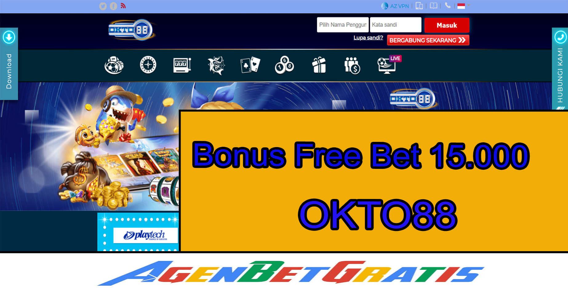 OKTO88 - Bonus FreeBet 15.000