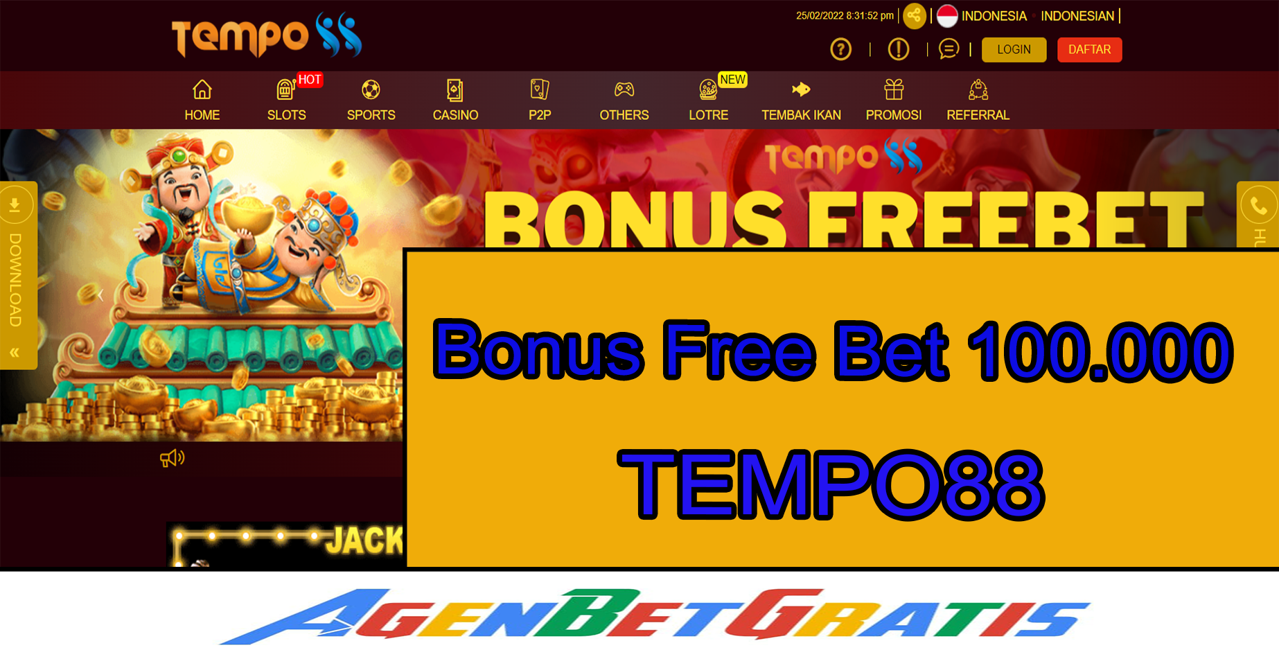 TEMPO88 - Bonus FreeBet 100.000