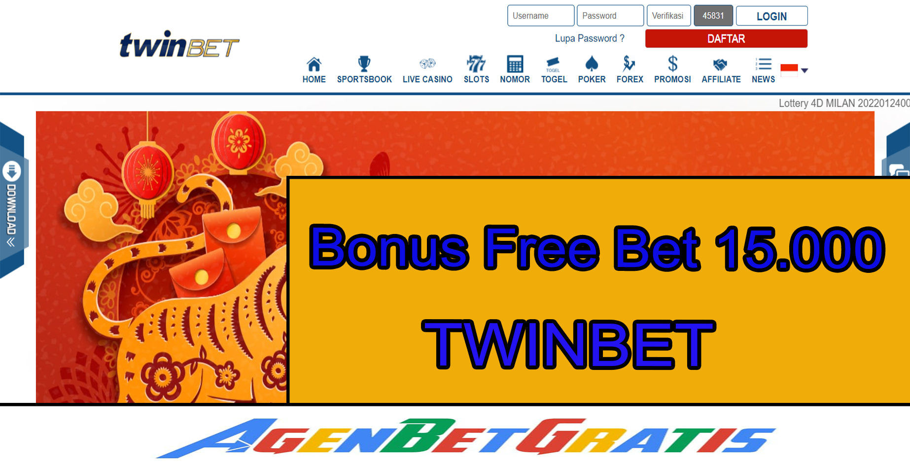 TWINBET - Bonus FreeBet 15.000