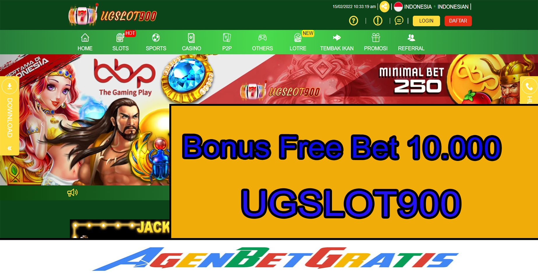 UGSLOT900 - Bonus FreeBet 10.000