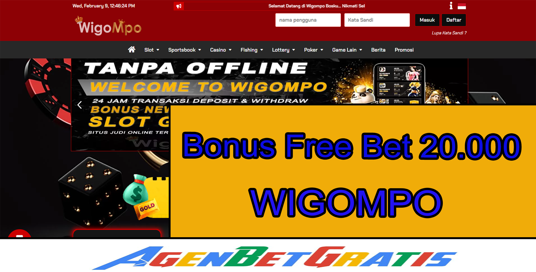 WIGOMPO - Bonus FreeBet 20.000