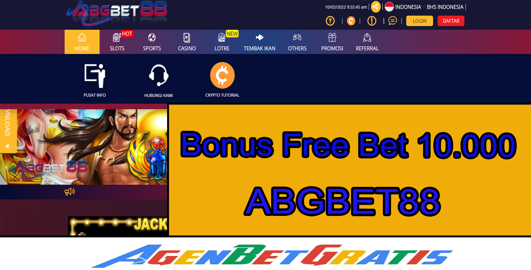 ABGBET88 - Bonus FreeBet 10.000