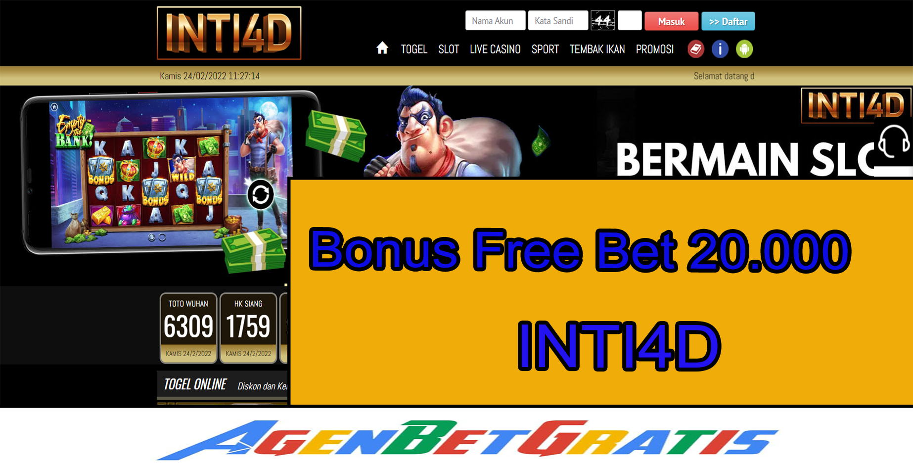 INTI4D - Bonus FreeBet 20.000