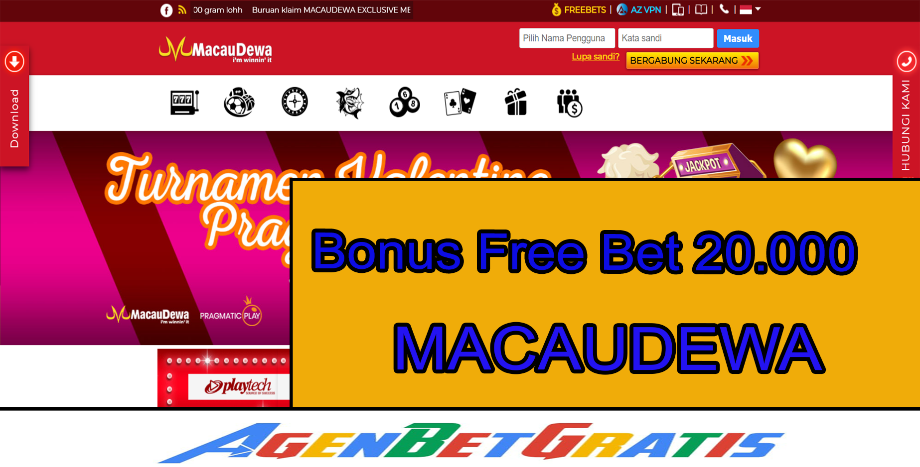 MACAUDEWA - Bonus FreeBet 20.000