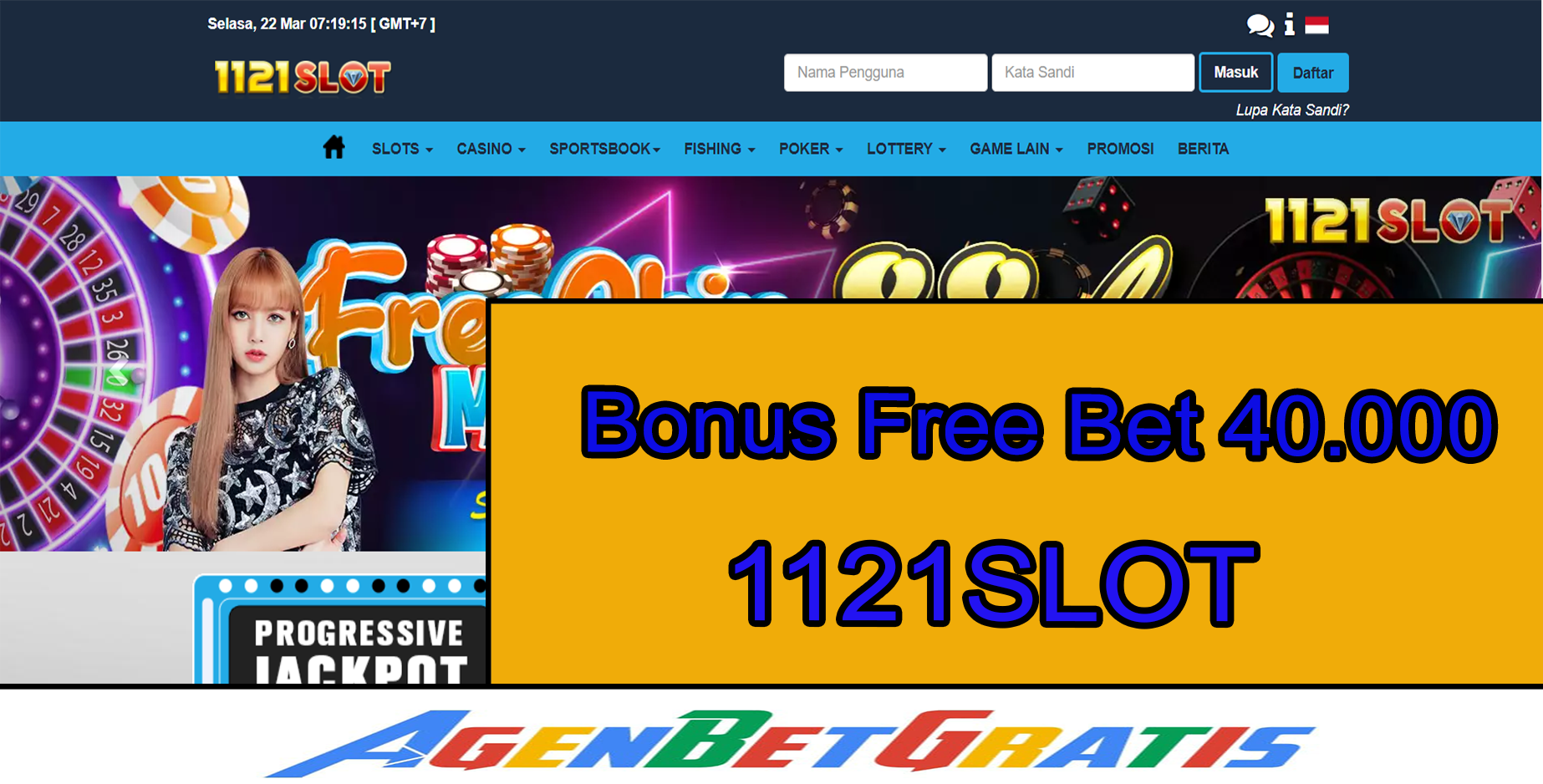 1121SLOT - Bonus FreeBet 40.000