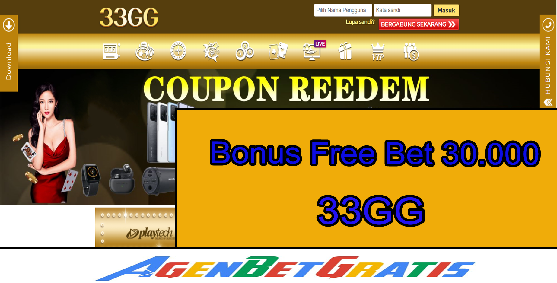 33GG - Bonus FreeBet 30.000