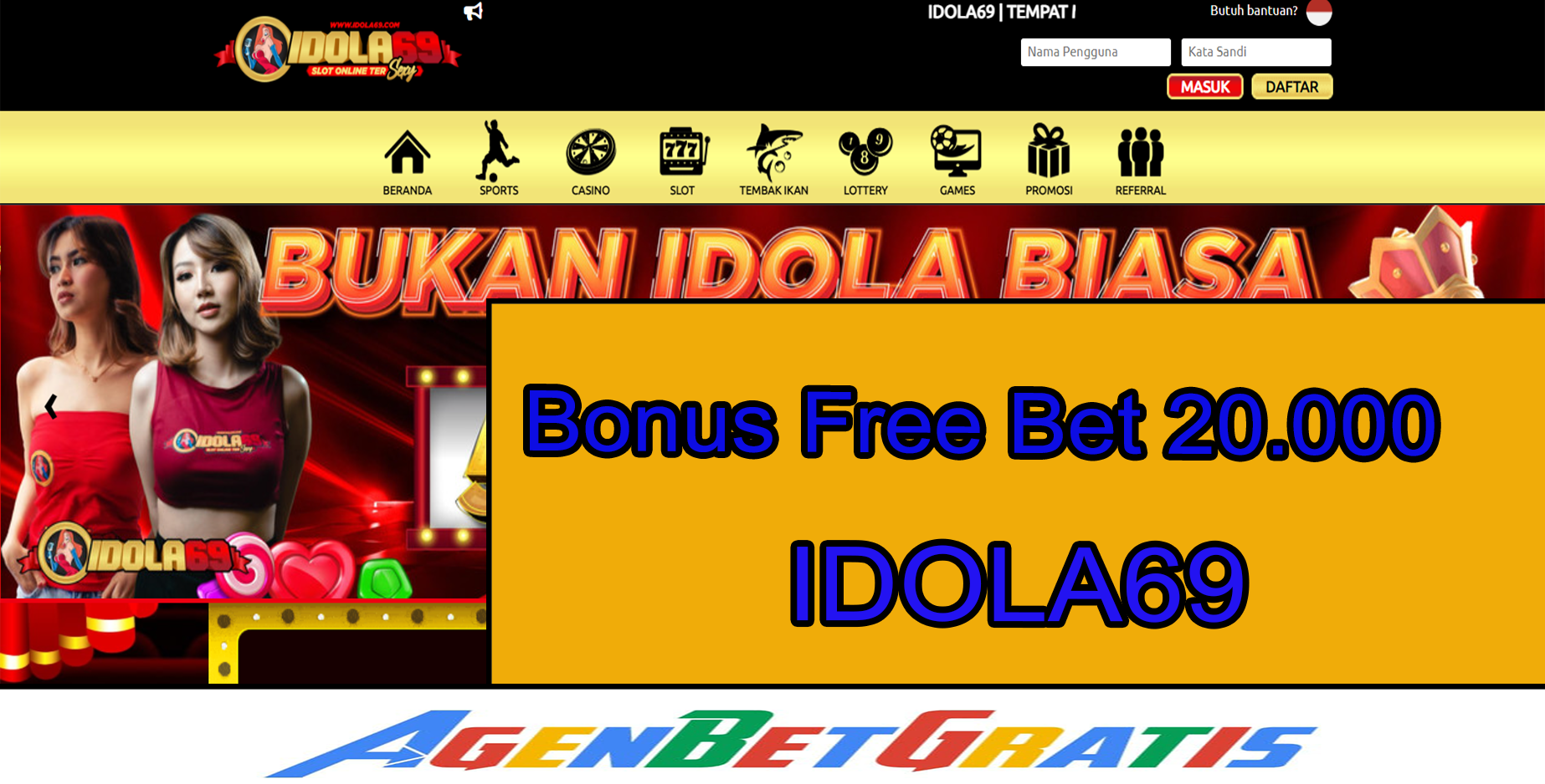 IDOLA69 - Bonus FreeBet 20.000